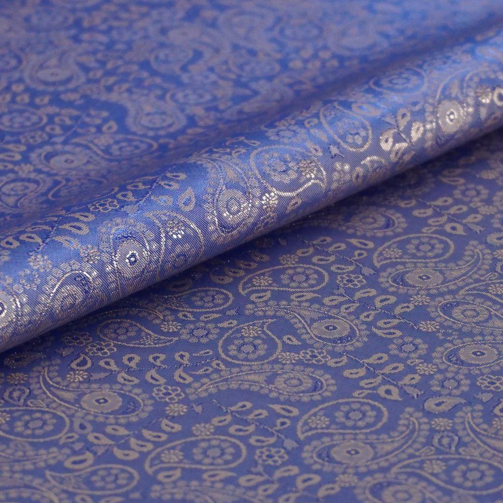 Futterstoff Paisley Viskosemix blaulila gold